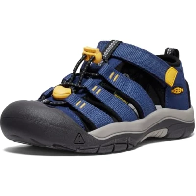 Image of Keen Newport H2 Youth Walking sandals for kids, Size: 4, Naval academy/keen yellow Textile/synthetics