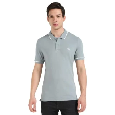 Image of Calvin Klein Jeans Tipping SLIM Polo shirt, Men&#039;s, Size: XS, Lead
