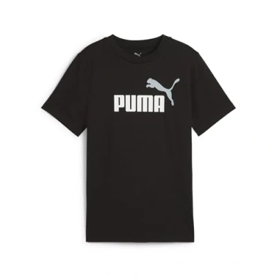Image of Puma 2 Color NO 1 LOGO TEE Print Tshirt for kids, Size: 16y (15 16y), Black