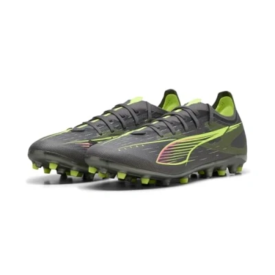Image of Puma Ultra 5 Match Moulded stud football boots, Men&#039;s, Size: 41, Matte aged silver/yellow alert/aged silver shoes