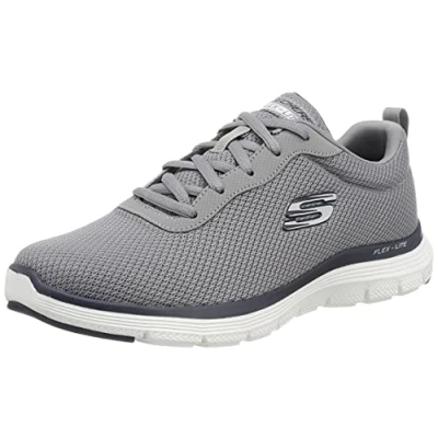 Image of Skechers Sport FLEX Advantage Trainers, Men&#039;s, Size: 5.5, Grey/navy Textile