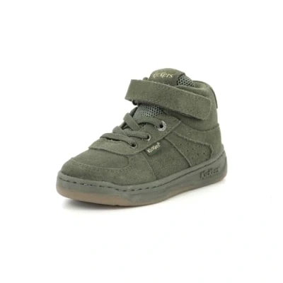 Image of Kickers Sneakers Hautes CUIR Kickalien Baby shoes for kids, Size: 13.5K, Kaki Leather