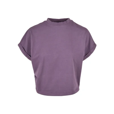 Image of Urban Classics Ladies Short Pigment DYE CUT ON Sleeve TEE Basic Tshirt, Women&#039;s, Size: 5XL, Duskviolet