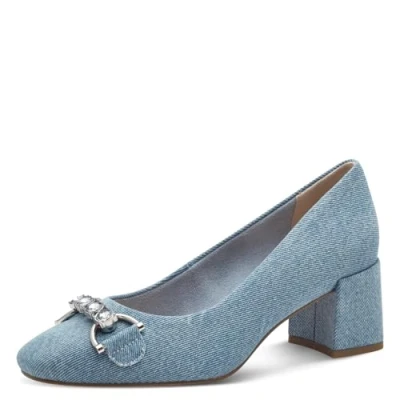 Image of Marco Tozzi Classic heels, Women&#039;s, Size: 8, Light blue Textile