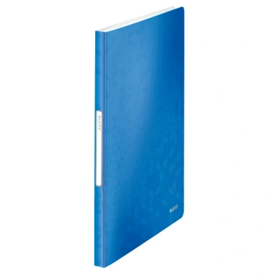 Image of Leitz A4 Display Book, 40 Pockets, 80 Sheet Capacity, Transparent Metallic Blue, WOW Range, 46320036
