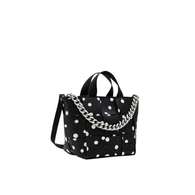 Image of Desigual Women New Splatter Valdivia Accessories PU Shopping Bag, Black, One Size, Size