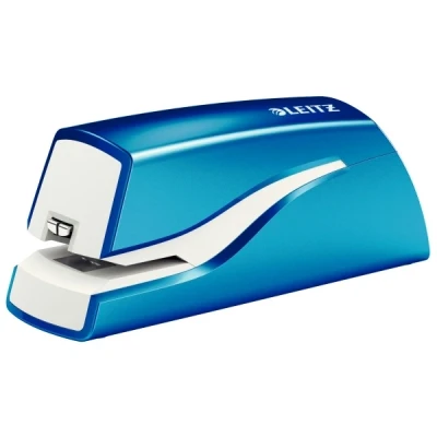Image of Leitz Electric Stapler, 10 Sheet Capacity, Battery Powered, WOW Range, 55661036 Metallic Blue
