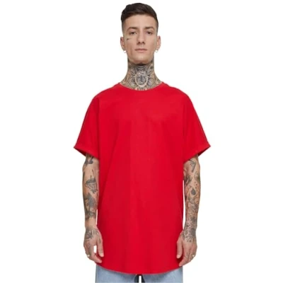 Image of Urban Classics Shaped Turnup Basic Tshirt, Men&#039;s, Size: 3XL, Cityred