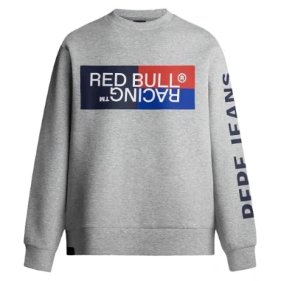 Image of Red Bull Racing x Pepe Jeans RBR Colour Block Graphic CREW Sweatshirt, Size: XXL, Marl grey