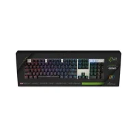 Image of MediaRange Gaming Series Wired Mechanical Keyboard with 104 Keys and 14 Colour Modes, QWERTY (UK), Black/Silver