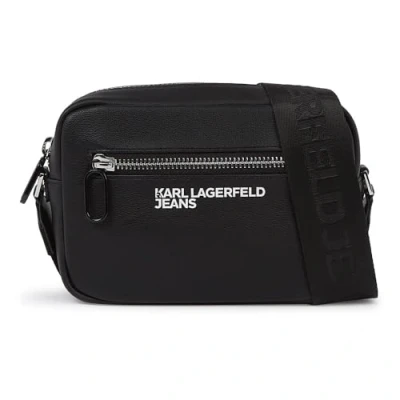 Image of Karl Lagerfeld Jeans Essential Grainy Unisex Cross body bag, Size: One Size, Black
