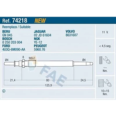 Image of Glow Plug FAE 74218