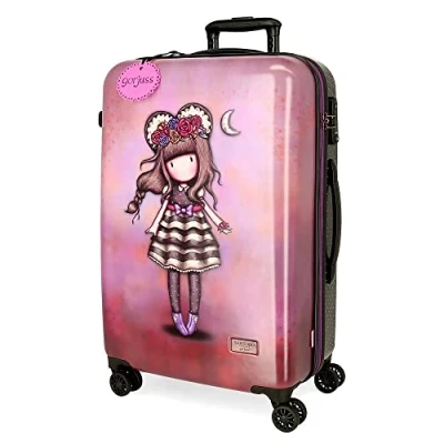 Image of Gorjuss Frida Pink Suitcase, Pink, One Size, Medium suitcase