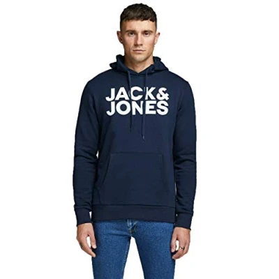 Image of Jack &amp; Jones Ecorp LOGO NOOS Hoodie navy, Men&#039;s, Size: XS, Navy