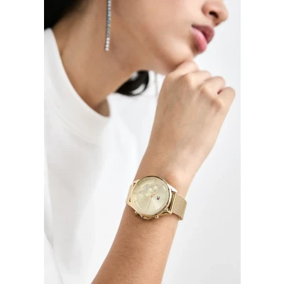 Image of Tommy Hilfiger Quinn Chronograph watch goldcoloured, Women&#039;s, Size: One Size, Gold coloured