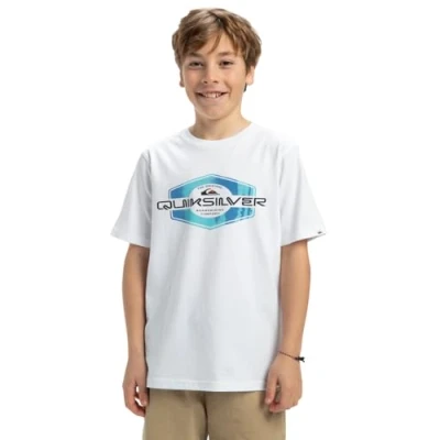 Image of Quiksilver Locked UP Unisex Print Tshirt for kids, Size: 16t, Dark navy