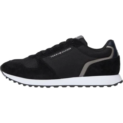 Image of Tommy Hilfiger NEW Runner Trainers, Men&#039;s, Size: 7, Black Leather/synthetics