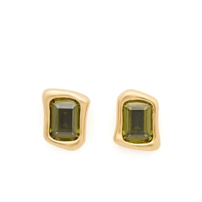 Image of kate spade new york Molten STUD Earrings green/goldcoloured, Women&#039;s, Size: One Size, Green/gold/coloured