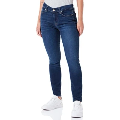 Image of 7 For All Mankind Women&#039;s The Ankle Skinny Bair Eco Jeans, Dark Blue, 25W / 25L, 25L