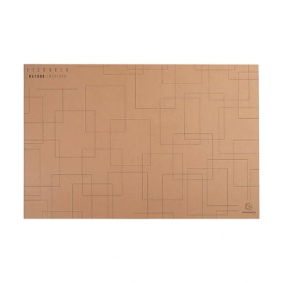 Image of Exacompta Ref 60147D Eterneco Collection Desk Mat 585 x 385 5mm in Size, Recycled Cardboard Coated with Vegetable Oil for Water Resistance Geometric Design
