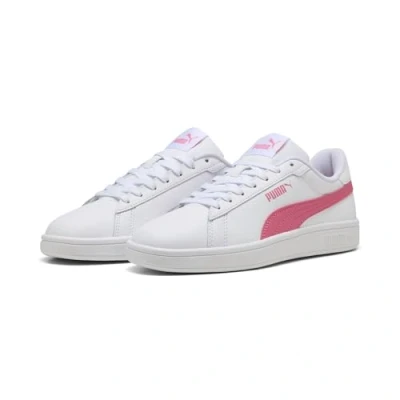 Image of Puma Smash 3.0 Trainers, Size: 6.5, white/magic rose leather and imitation