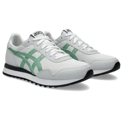 Image of Asics Sportstyle Tiger Runner II Unisex Trainers, Size: 5, White/dark mint Imitation leather/ textile