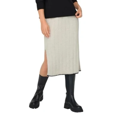 Image of ONLY Women&#039;s Onlchick Stitch Mv Skirt KNT, Pumice Stone/Detail: Black, S