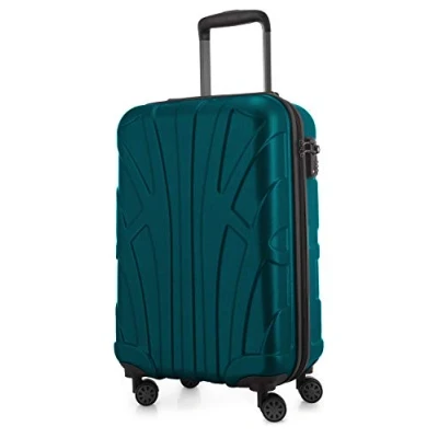 Image of Suitline Koffer in 3 Größen, Trolley Set Rollkoffer Hartschalen Reisekoffer (55 cm, 66 76 cm) Zwillingsrollen, 15 Verschiedene Farben, Aquagreen, 55 Hand Luggage