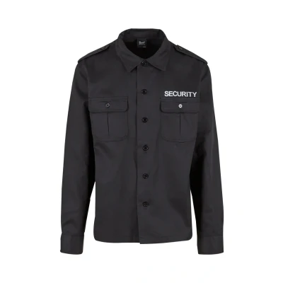 Image of Brandit Men&#039;s Security Us Shirt Long Sleeve Dress, Black Sleeve, XXL