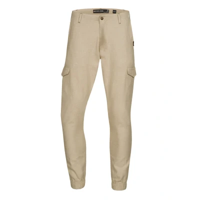 Image of Indicode Men&#039;s Booth Cargo Trousers Linen &amp; Cotton with 6 Pockets Fabric for Men, cornstalk, S