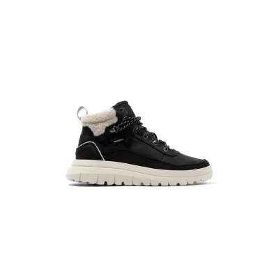 Image of Palladium CUFF WARM Hightop trainers, Women&#039;s, Size: 8, Black Leather and textile