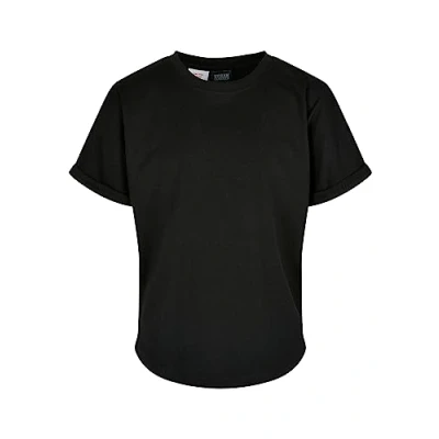 Image of Urban Classics LONG Shaped Turnup Basic Tshirt for kids, Size: 7 8y, Black