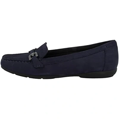 Image of Geox Women&#039;s D Annytah Moc A Moccasin, Dk Blue, 6.5 UK