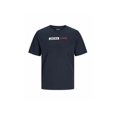 Image of JACK &amp; JONES Men&#039;s T Shirts Short Sleeve Designer O Neck Tee Top, Size S to 2XL, Navy Blazer/Print:play 5,