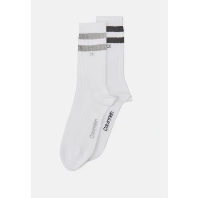 Image of Calvin Klein Underwear SOCK 2 PACK Unisex Socks, Size: 6 8, White