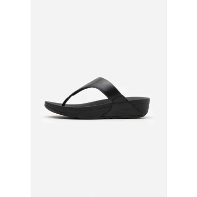 Image of Fitflop LULU Toepost Tbar sandals, Women&#039;s, Size: 3, Black Leather