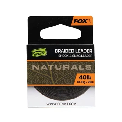Image of Fox Edges Naturals Braided Leader 40lb (20m) Carp hooklink material