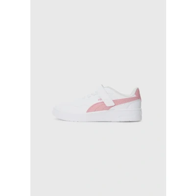 Image of Puma Court Lally Unisex Trainers for kids, Size: 1.5, White/poised pink shoes