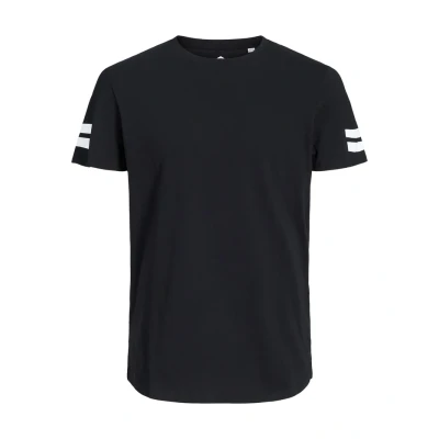 Image of Jack &amp; Jones Jcoboro CREW NECK SLIM FIT Print Tshirt black, Men&#039;s, Size: XS, Black