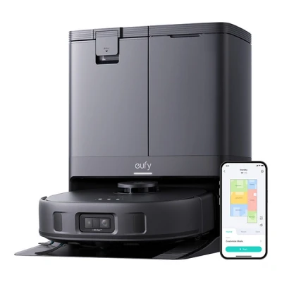 Image of eufy X10 Pro Omni Robot Vacuum Cleaner with Mop, All in One Station, 8,000Pa Powerful Suction, Dual Mops, AI Obstacle Avoidance, Auto Mop Washing, Hot Air Drying, Emptying, Refilling