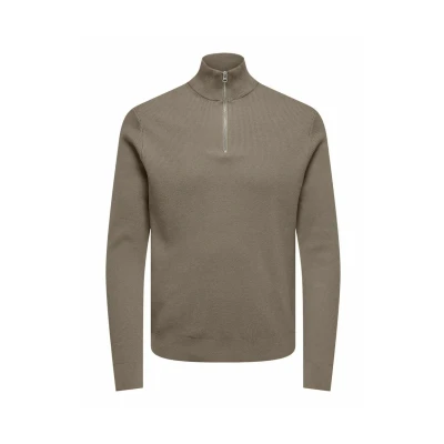 Image of ONLY &amp; SONS Male Knitted Jumper ONSPHIL Jumper, Desert Taupe, XS