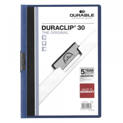 Image of Durable dark blue A4 duraclip file, 3mm (25 pack)
