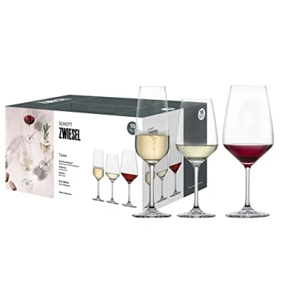 Image of Schott Zwiesel wine glass set (champagne glasses. white glasses &amp; red glasses) Tulip 18 piece
