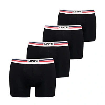 Image of Levi&#039;s MEN Solid Basic Boxer Brief 4 PACK Pants, Men&#039;s, Size: Small, Black