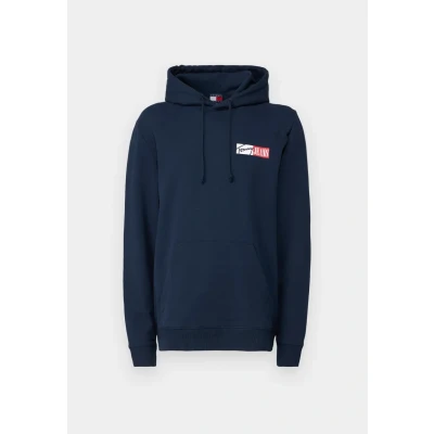 Image of Tommy Jeans Men&#039;s TJM REG Entry Graphic Hoodie EXT DM0DM20257 Pullover, Blue (Dark Night Navy), S, S