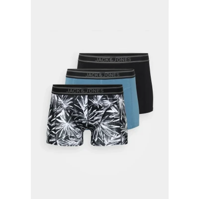 Image of Jack &amp; Jones Jacrichard Trunks 3 PACK Pants, Men&#039;s, Size: Small, Black/oceanview