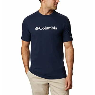Image of Columbia CSC Basic LOGO Short Sleeve Print Tshirt, Men&#039;s, Size: Small, Collegiate navy/white