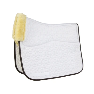 Image of Kentucky Horsewear Skin Friendly Saddle Pad Dressage Star Quilting White Horse Riding Equestrian