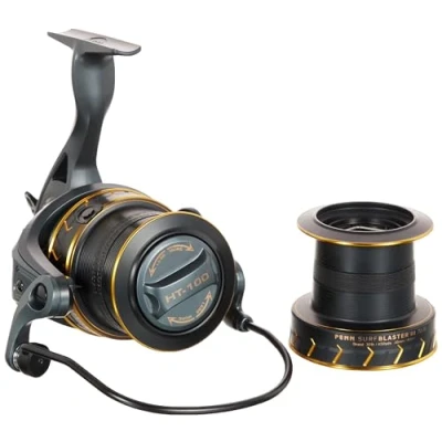Image of PENN Surfblaster III Longcast, Fishing Reel, Spinning Reels, Sea Fishing, long Distance Spool Surf Casting Reel for Saltwater Beach and Rock Unisex, Black, Gold, 7000