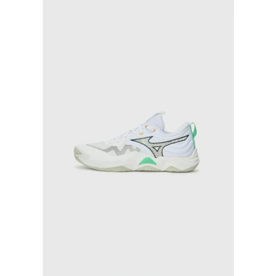 Image of Mizuno WAVE MOMENTUM ELITE Volleyball Shoes White/Black/Frozen Emerald Women/Men Size 7